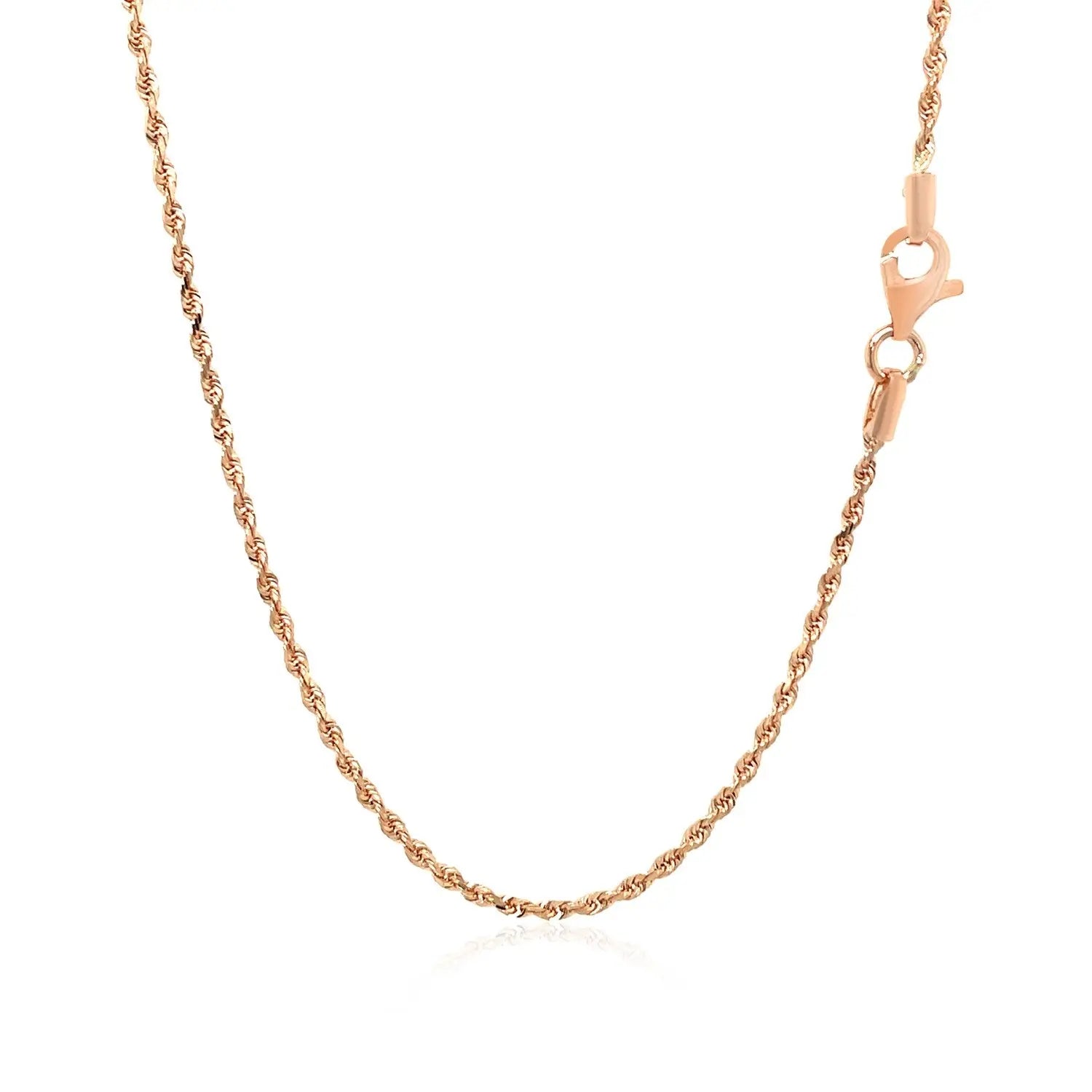 14k Rose Gold Solid Diamond Cut Rope Chain (1.6 mm) RCJ Chains  CELESTIA LUXE JEWELLERS