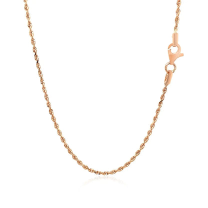 14k Rose Gold Solid Diamond Cut Rope Chain (1.6 mm) RCJ Chains  CELESTIA LUXE JEWELLERS