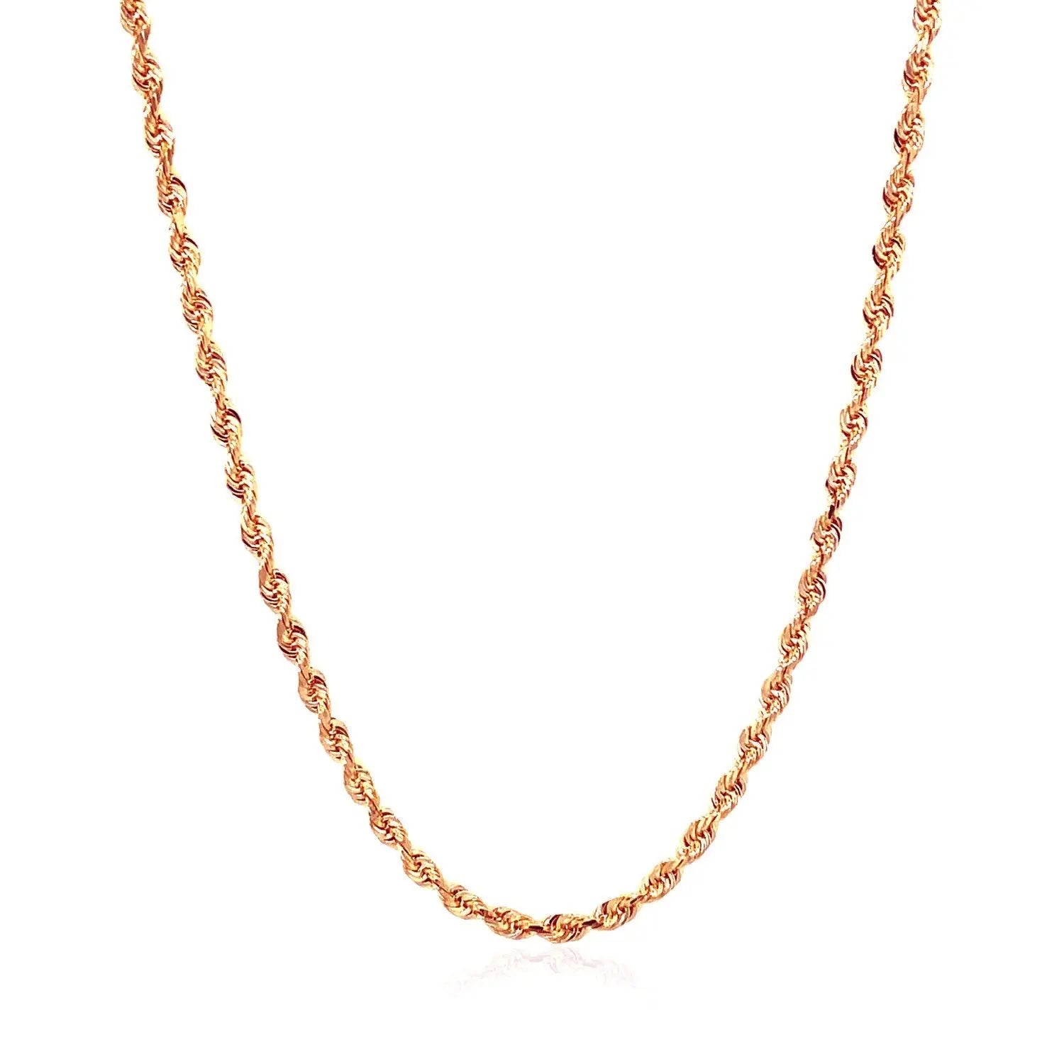 14k Rose Gold Solid Diamond Cut Rope Chain (2.30 mm) RCJ Chains  CELESTIA LUXE JEWELLERS