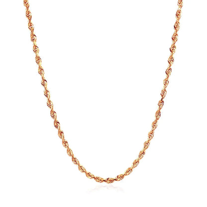 14k Rose Gold Solid Diamond Cut Rope Chain (2.30 mm) RCJ Chains  CELESTIA LUXE JEWELLERS