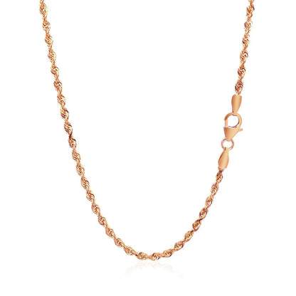 14k Rose Gold Solid Diamond Cut Rope Chain (2.30 mm) RCJ Chains  CELESTIA LUXE JEWELLERS