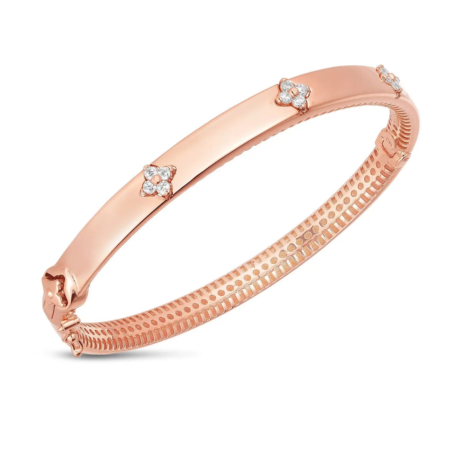 14k Rose Gold Trilogy Diamond Bangle (5.40 mm) RCJ Bangles  CELESTIA LUXE JEWELLERS