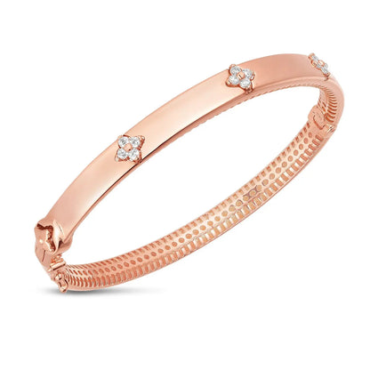 14k Rose Gold Trilogy Diamond Bangle (5.40 mm) RCJ Bangles  CELESTIA LUXE JEWELLERS