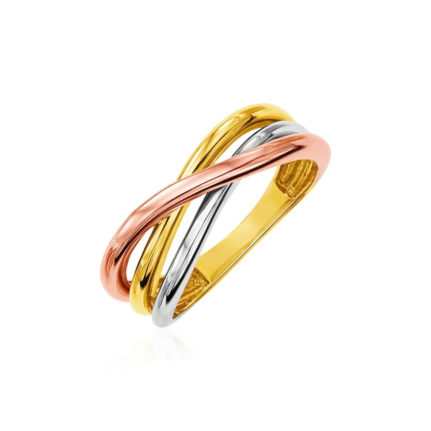 14k Tri Color Gold Twist Style Ring(2.50 mm) RCJ Rings  CELESTIA LUXE JEWELLERS