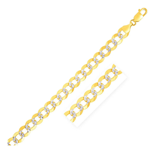 14k Two Tone Gold Pave Curb Bracelet (8.30 mm) RCJ Bracelets  CELESTIA LUXE JEWELLERS