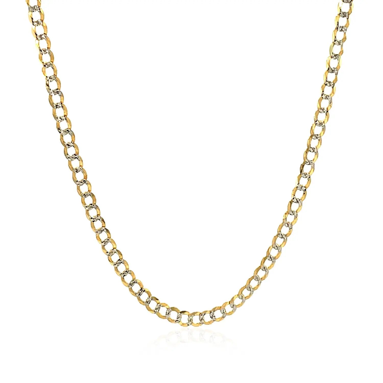 14k Two Tone Gold Pave Curb Chain (2.60 mm) RCJ Chains  CELESTIA LUXE JEWELLERS