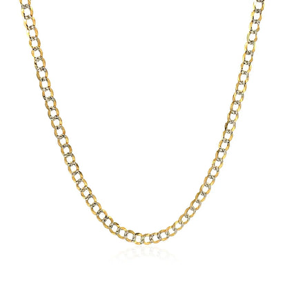 14k Two Tone Gold Pave Curb Chain (2.60 mm) RCJ Chains  CELESTIA LUXE JEWELLERS