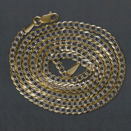 14k Two Tone Gold Pave Curb Chain (2.60 mm) RCJ Chains  CELESTIA LUXE JEWELLERS
