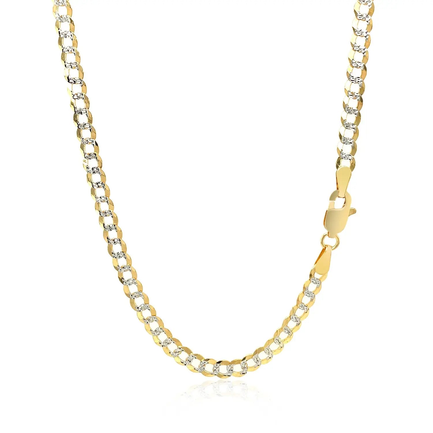 14k Two Tone Gold Pave Curb Chain (3.60 mm) RCJ Chains  CELESTIA LUXE JEWELLERS