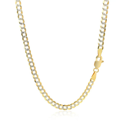 14k Two Tone Gold Pave Curb Chain (3.60 mm) RCJ Chains  CELESTIA LUXE JEWELLERS