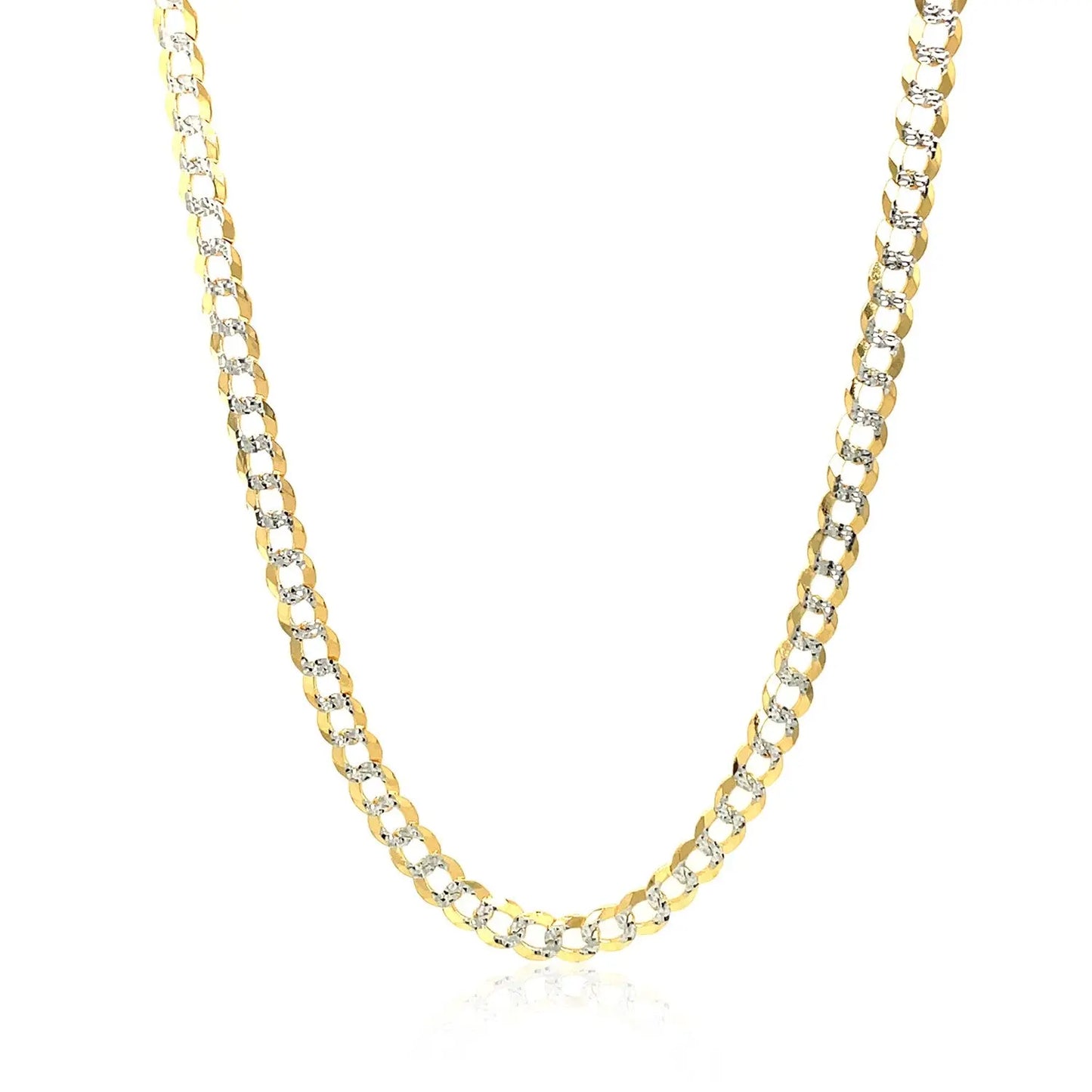 14k Two Tone Gold Pave Curb Chain (3.60 mm) RCJ Chains  CELESTIA LUXE JEWELLERS