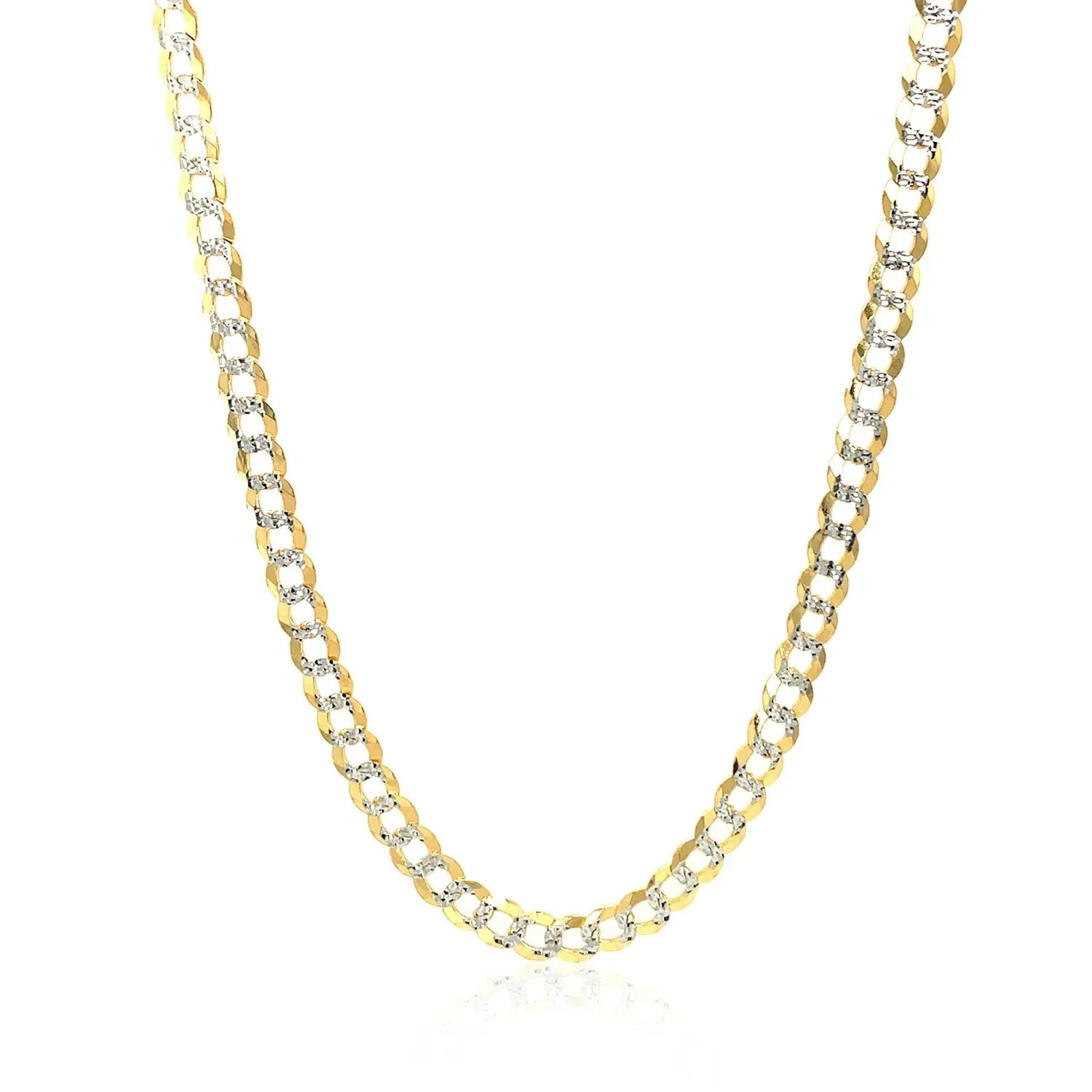 14k Two Tone Gold Pave Curb Chain (3.60 mm) RCJ Chains  CELESTIA LUXE JEWELLERS