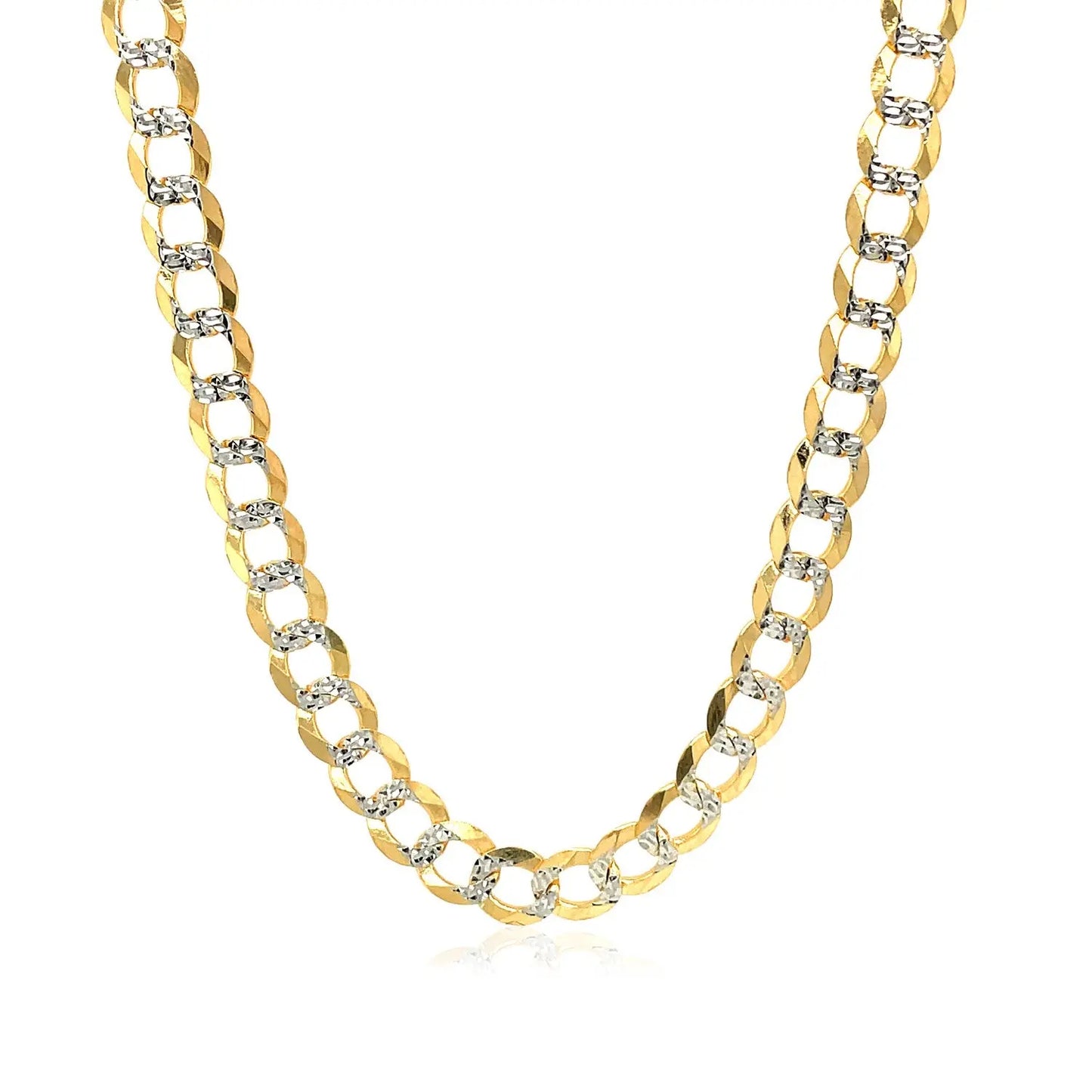 14k Two Tone Gold Pave Curb Chain (5.70 mm) RCJ Chains  CELESTIA LUXE JEWELLERS