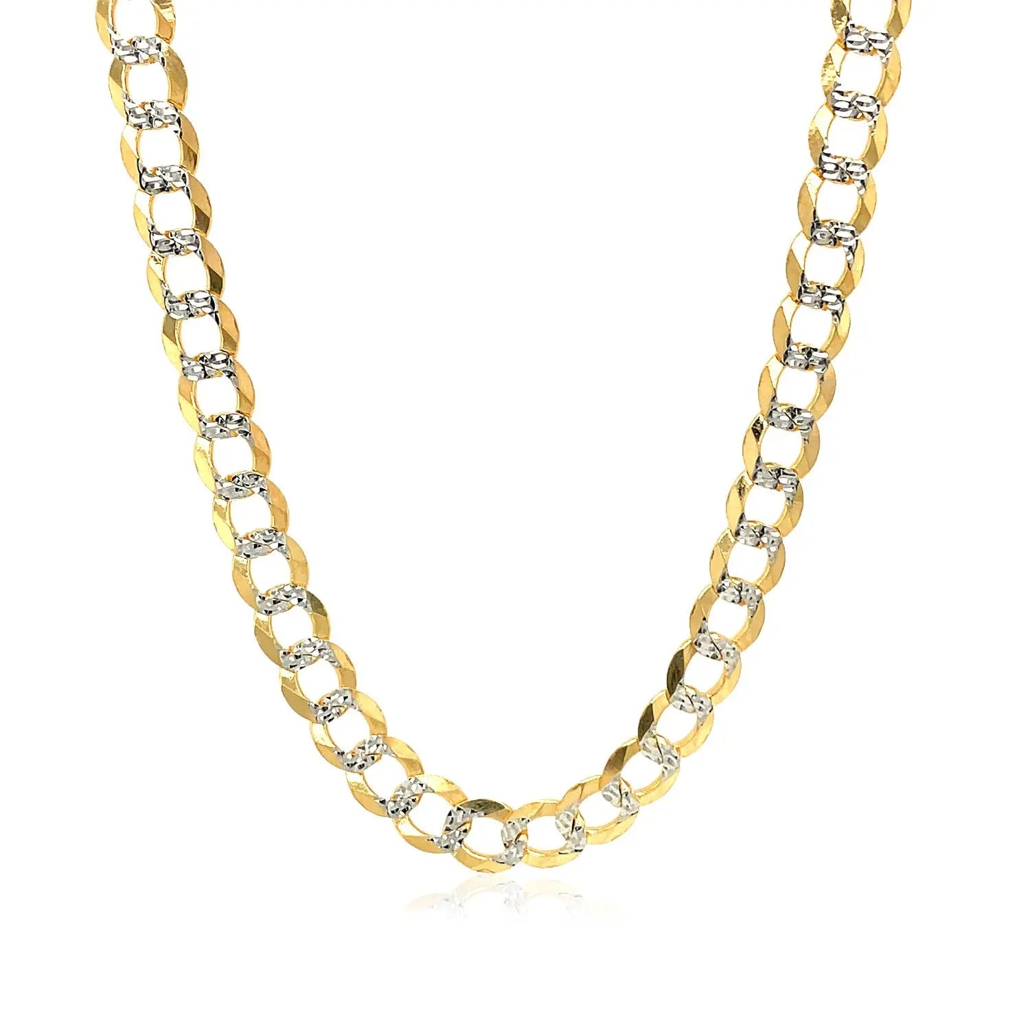 14k Two Tone Gold Pave Curb Chain (5.70 mm) RCJ Chains  CELESTIA LUXE JEWELLERS