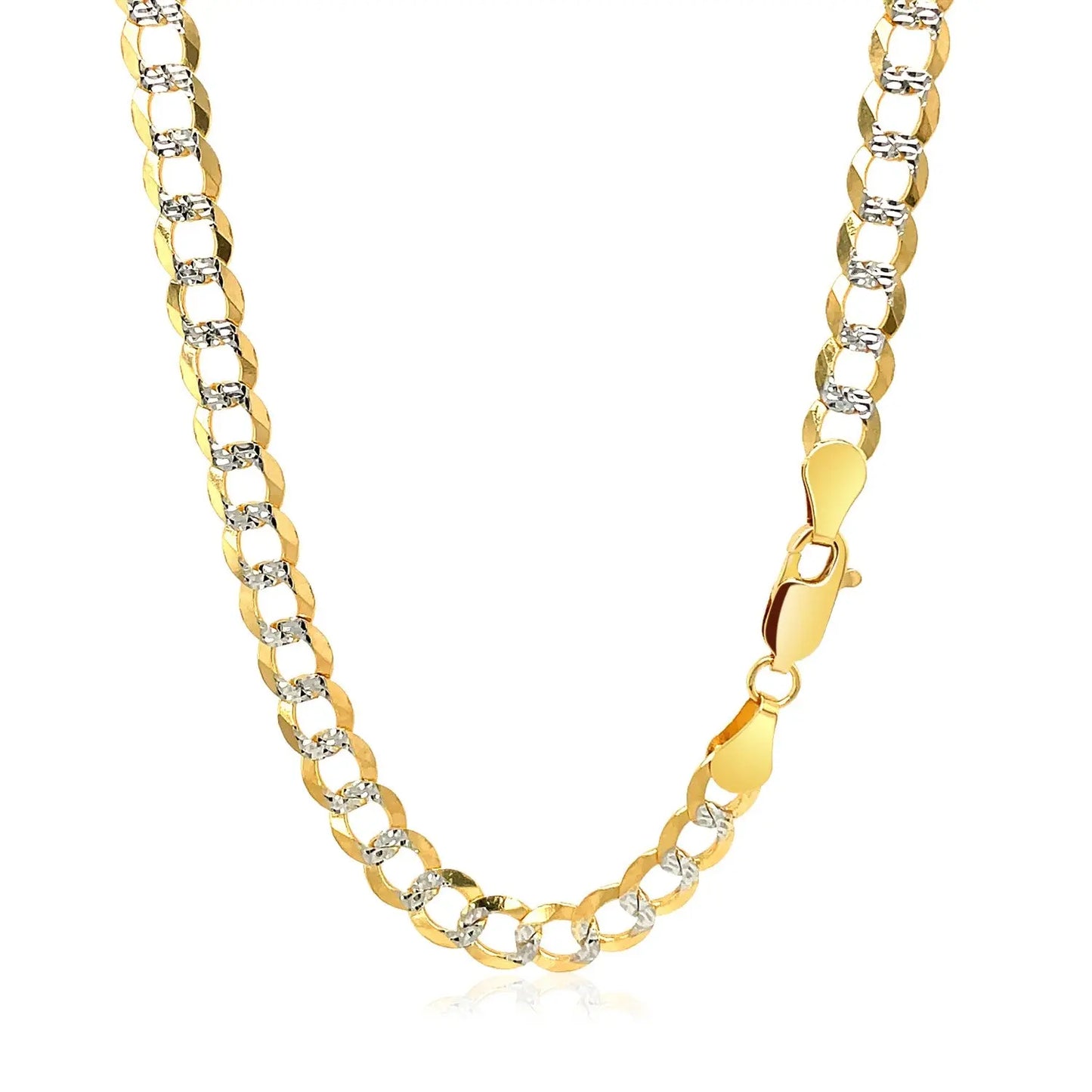 14k Two Tone Gold Pave Curb Chain (5.70 mm) RCJ Chains  CELESTIA LUXE JEWELLERS