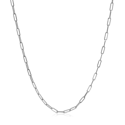 14k White Gold Adjustable Paperclip Chain (1.50 mm) RCJ Chains  CELESTIA LUXE JEWELLERS