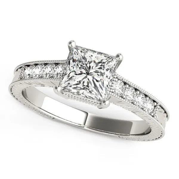 14k White Gold Antique Style Diamond Engagement Ring (1 1/8 cttw) RCJ Rings  CELESTIA LUXE JEWELLERS