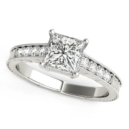 14k White Gold Antique Style Diamond Engagement Ring (1 1/8 cttw) RCJ Rings  CELESTIA LUXE JEWELLERS
