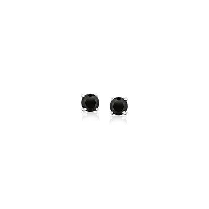 14k White Gold Black 3mm Faceted Cubic Zirconia Stud Earrings RCJ Earrings  CELESTIA LUXE JEWELLERS
