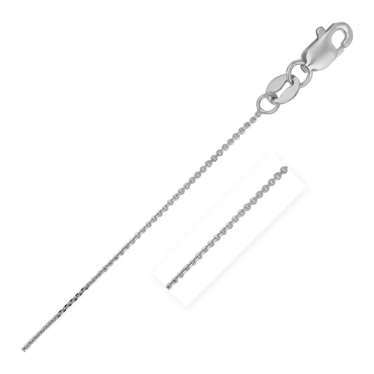 14k White Gold Cable Link Chain (0.50 mm) RCJ Chains  CELESTIA LUXE JEWELLERS