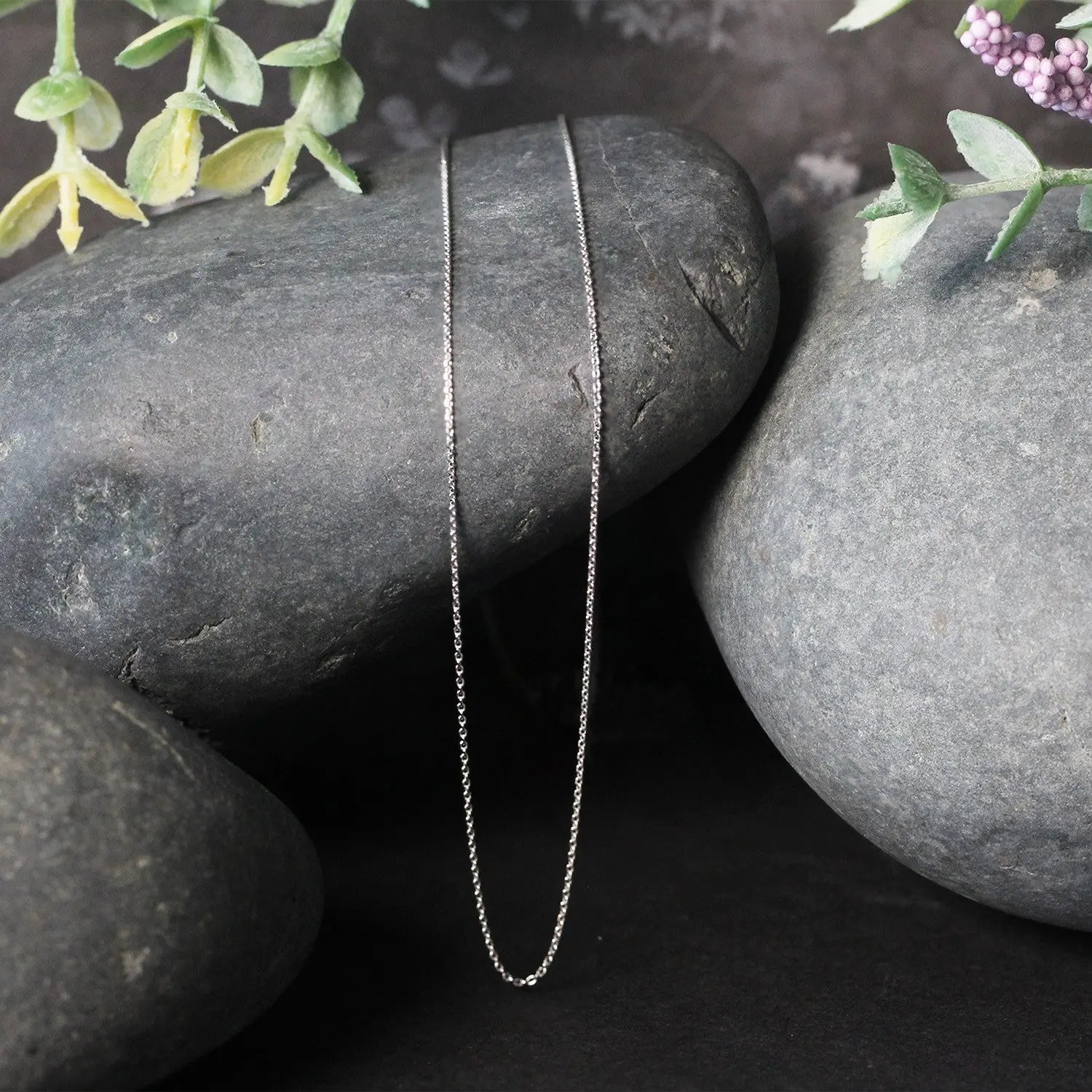 14k White Gold Cable Link Chain (0.50 mm) RCJ Chains  CELESTIA LUXE JEWELLERS