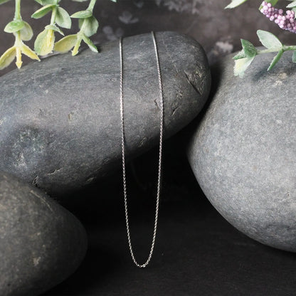 14k White Gold Cable Link Chain (0.50 mm) RCJ Chains  CELESTIA LUXE JEWELLERS