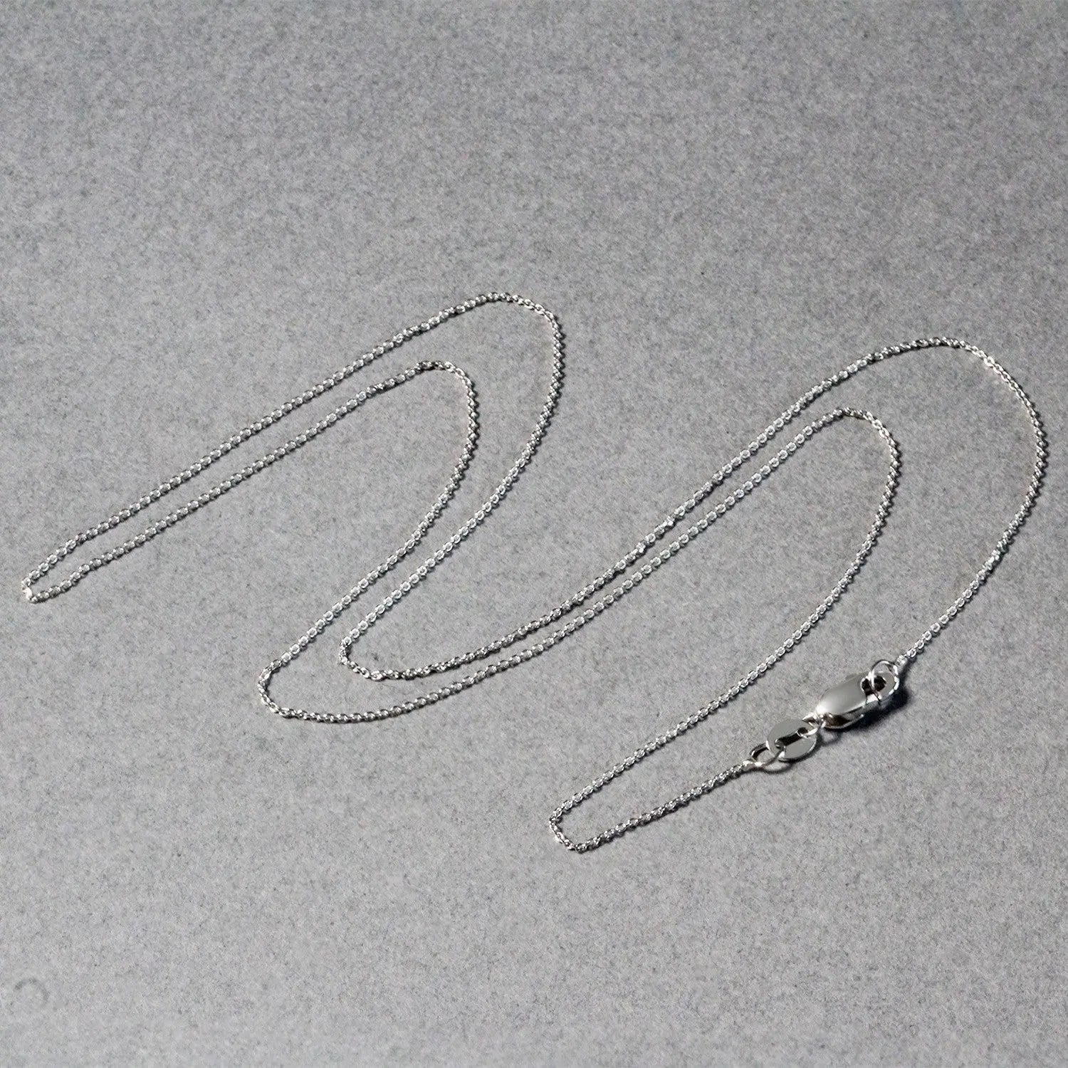 14k White Gold Cable Link Chain (0.50 mm) RCJ Chains  CELESTIA LUXE JEWELLERS