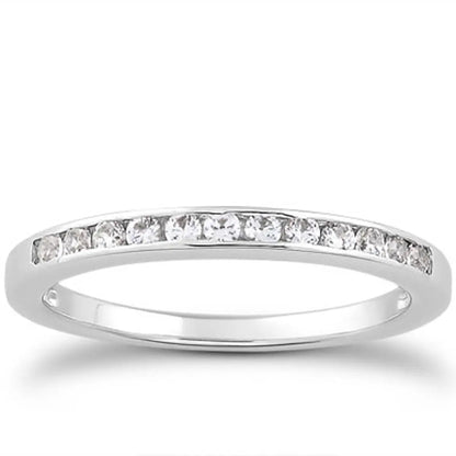 14k White Gold Channel Set Diamond Wedding Ring Band Set 1/3 Around RCJ Rings  CELESTIA LUXE JEWELLERS
