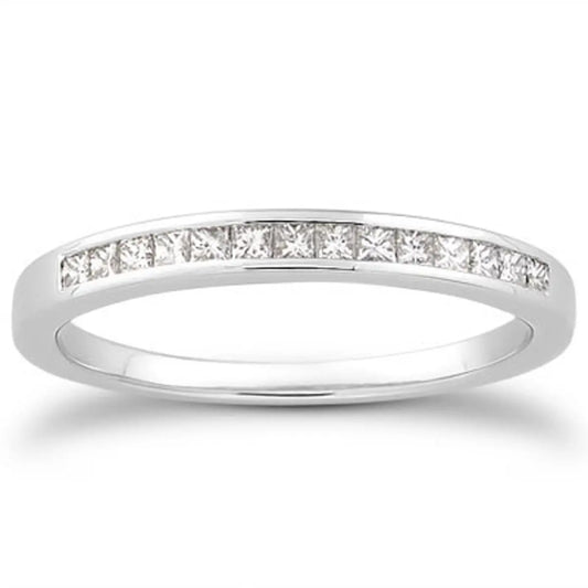 14k White Gold Channel Set Princess Diamond Wedding Ring Band RCJ Rings  CELESTIA LUXE JEWELLERS
