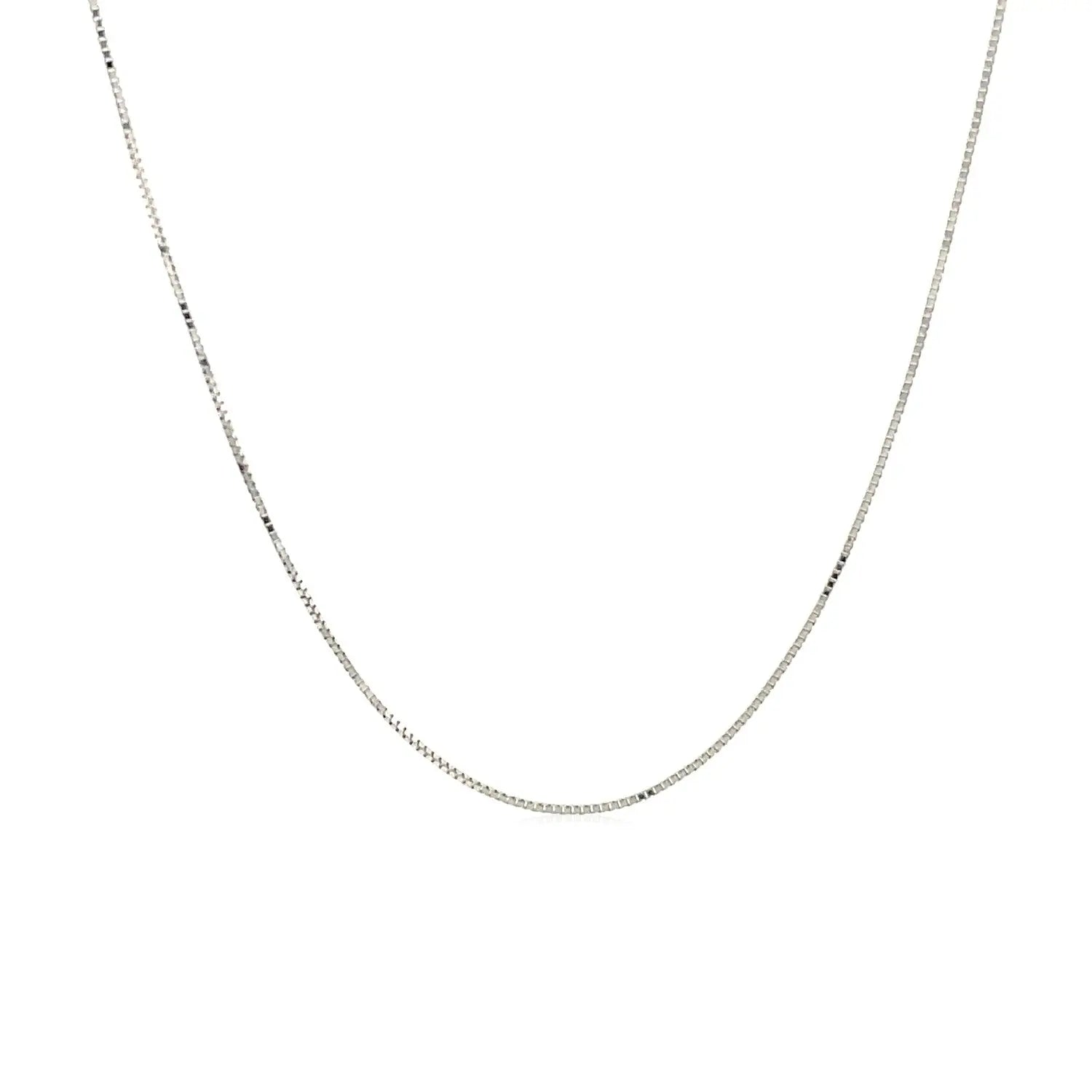 14k White Gold Classic Box Chain (0.45 mm) RCJ Chains  CELESTIA LUXE JEWELLERS