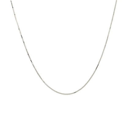 14k White Gold Classic Box Chain (0.45 mm) RCJ Chains  CELESTIA LUXE JEWELLERS