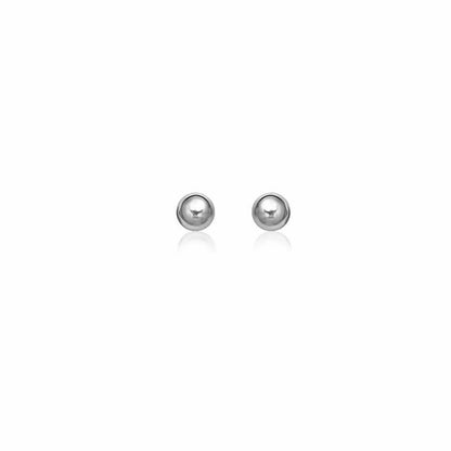 14k White Gold Classic Round Stud Earrings (5.0 mm) RCJ Earrings  CELESTIA LUXE JEWELLERS