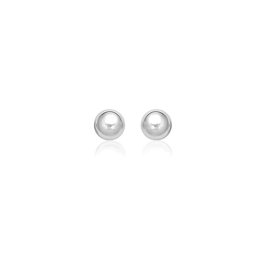 14k White Gold Classic Stud Earrings (8mm) RCJ Earrings  CELESTIA LUXE JEWELLERS