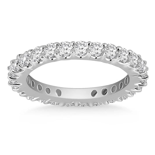 14k White Gold Common Prong Round Diamond Eternity Ring RCJ Rings  CELESTIA LUXE JEWELLERS