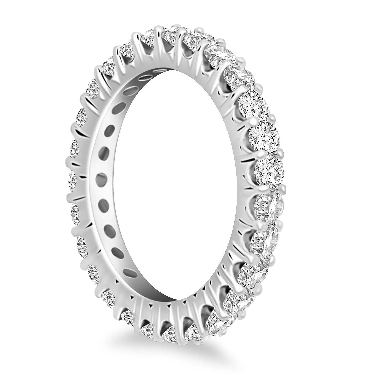 14k White Gold Common Prong Round Diamond Eternity Ring RCJ Rings  CELESTIA LUXE JEWELLERS