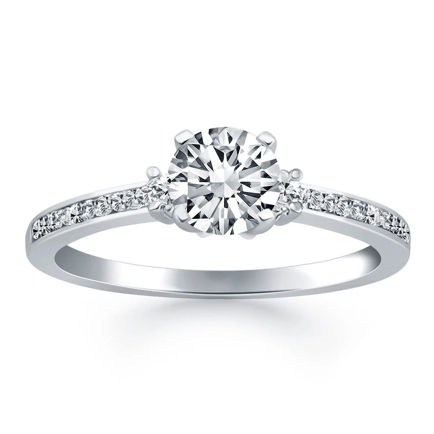 14k White Gold Diamond Accent Engagement Ring RCJ Rings  CELESTIA LUXE JEWELLERS