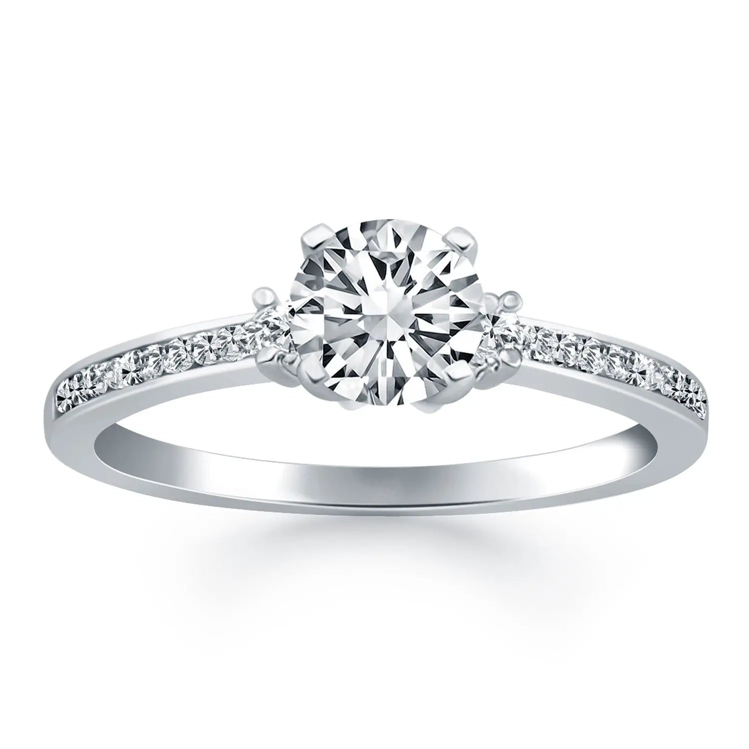 14k White Gold Diamond Accent Engagement Ring RCJ Rings  CELESTIA LUXE JEWELLERS