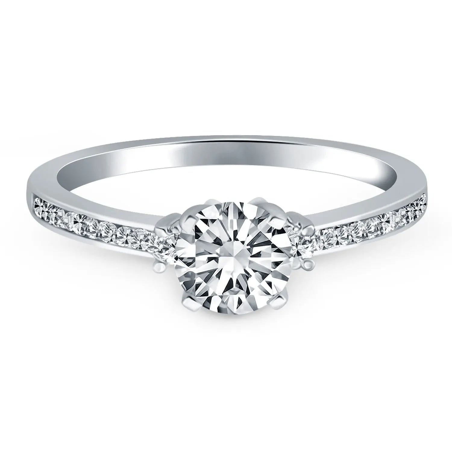 14k White Gold Diamond Accent Engagement Ring RCJ Rings  CELESTIA LUXE JEWELLERS