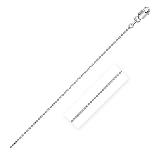 14k White Gold Diamond Cut Bead Chain (0.90 mm) RCJ Chains  CELESTIA LUXE JEWELLERS