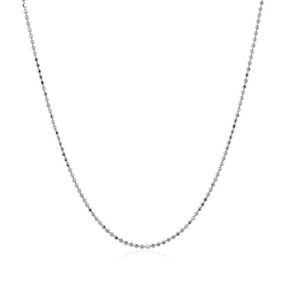 14k White Gold Diamond Cut Bead Chain (0.90 mm) RCJ Chains  CELESTIA LUXE JEWELLERS