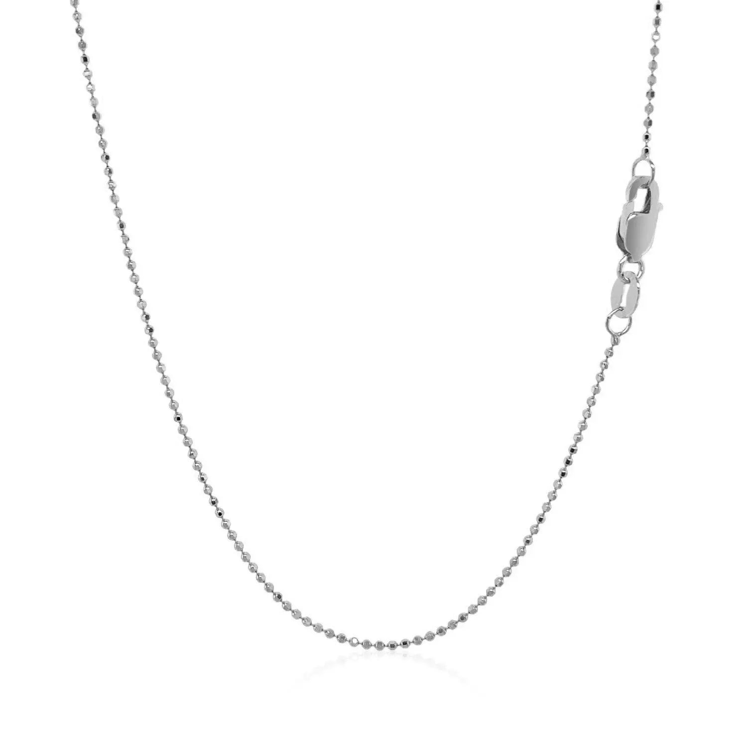 14k White Gold Diamond Cut Bead Chain (0.90 mm) RCJ Chains  CELESTIA LUXE JEWELLERS