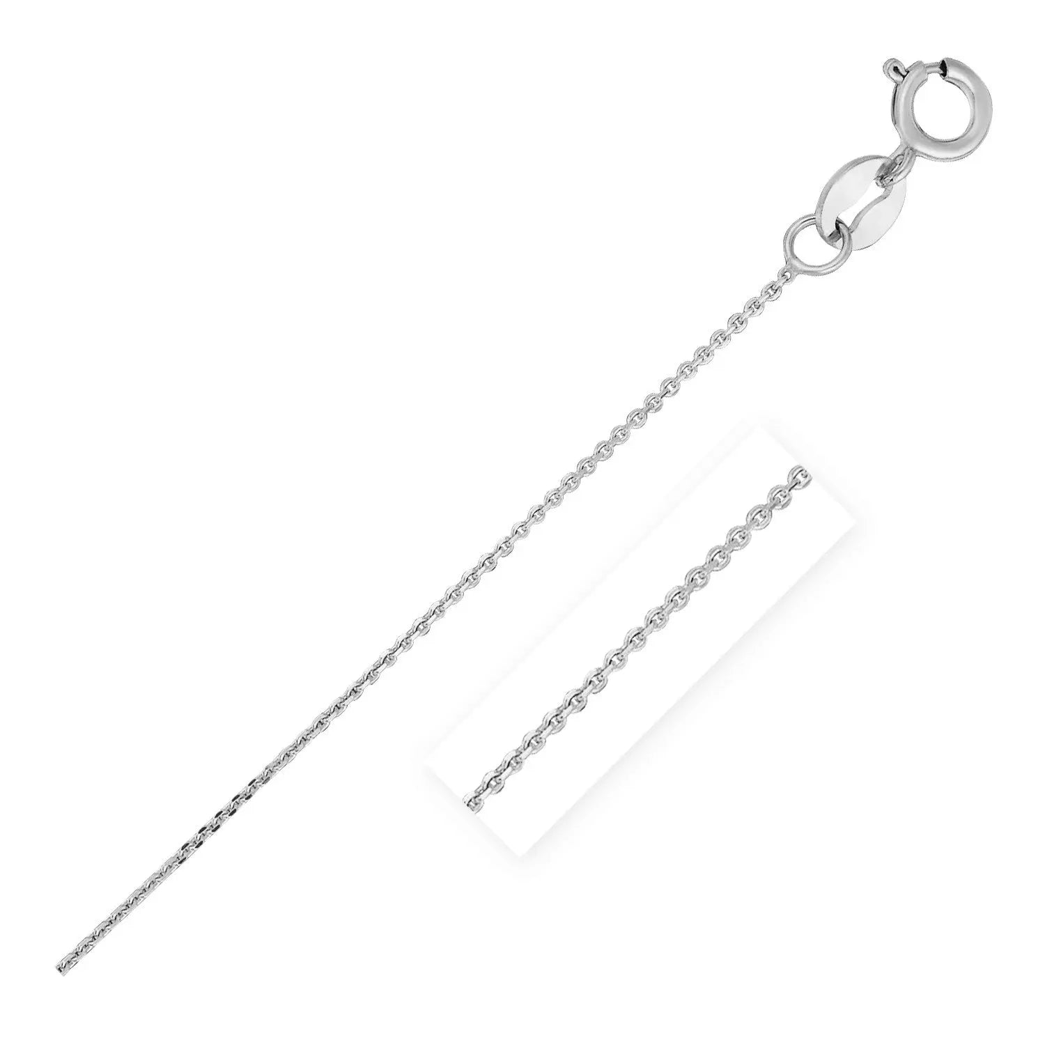 14k White Gold Diamond Cut Cable Link Chain (0.68 mm) RCJ Chains  CELESTIA LUXE JEWELLERS