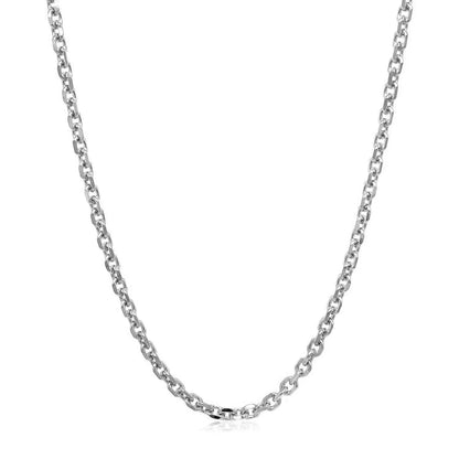 14k White Gold Diamond Cut Cable Link Chain (2.60 mm) RCJ Chains  CELESTIA LUXE JEWELLERS