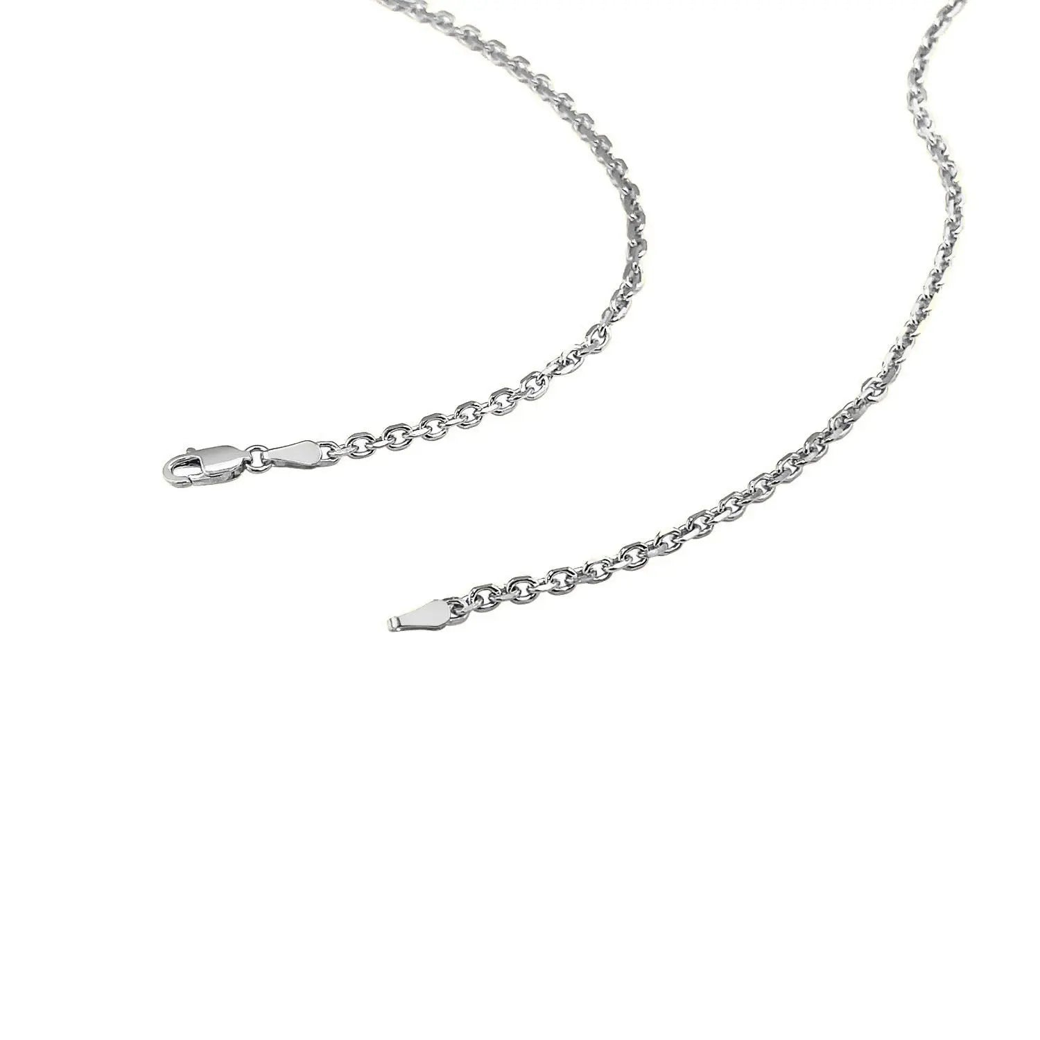 14k White Gold Diamond Cut Cable Link Chain (2.60 mm) RCJ Chains  CELESTIA LUXE JEWELLERS