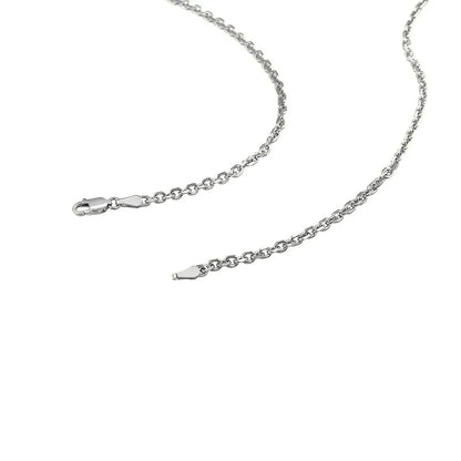 14k White Gold Diamond Cut Cable Link Chain (2.60 mm) RCJ Chains  CELESTIA LUXE JEWELLERS