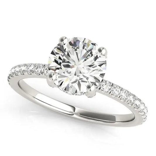 14k White Gold Diamond Engagement Ring with Scalloped Row Band (2 1/4 cttw) RCJ Rings  CELESTIA LUXE JEWELLERS