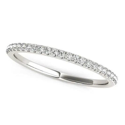 14k White Gold Diamond Wedding Band in Pave Setting (1/8 cttw) RCJ Rings  CELESTIA LUXE JEWELLERS