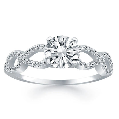 14k White Gold Double Infinity Diamond Engagement Ring RCJ Rings  CELESTIA LUXE JEWELLERS