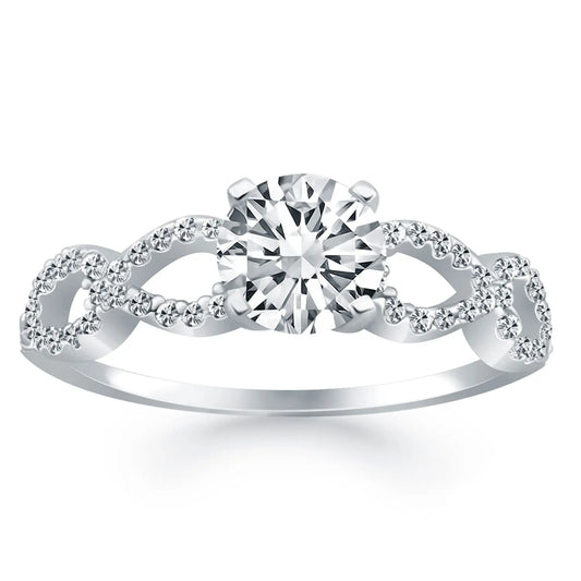14k White Gold Double Infinity Diamond Engagement Ring RCJ Rings  CELESTIA LUXE JEWELLERS