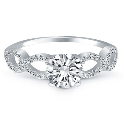 14k White Gold Double Infinity Diamond Engagement Ring RCJ Rings  CELESTIA LUXE JEWELLERS